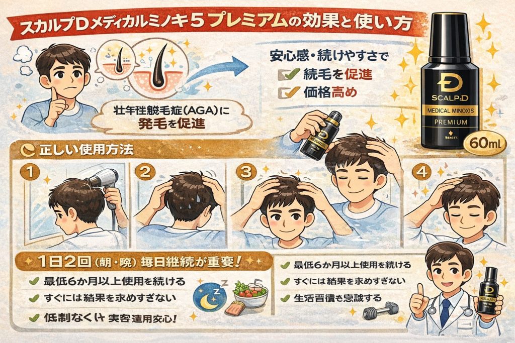 スカルプD育毛剤使い方の絵